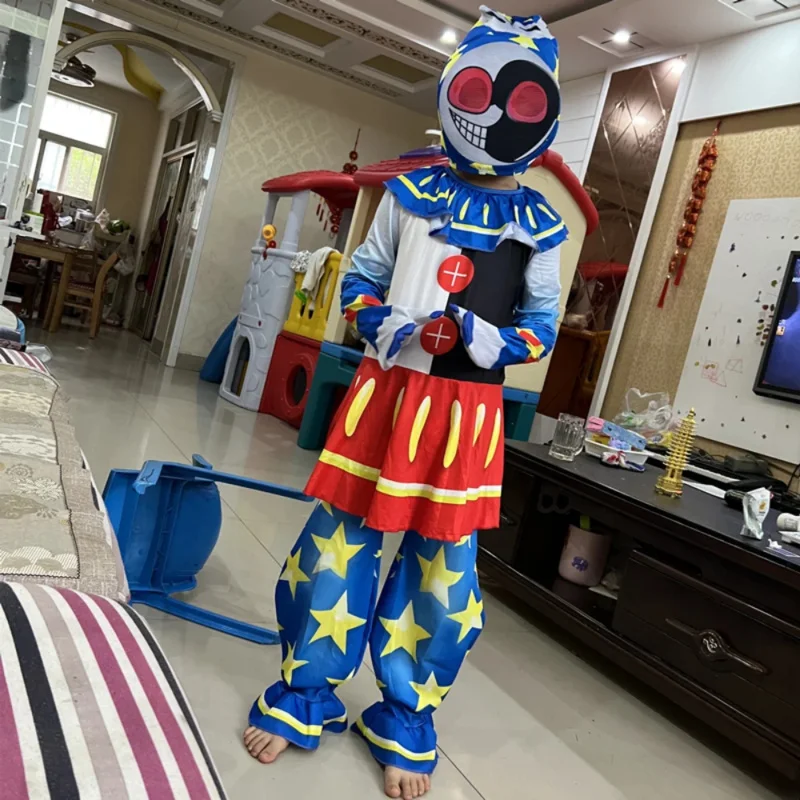 New Moondrop FNaF Sun Clown cosplay children costume Halloween costumes for kids Moondrop Sunrise fnafcarnival cosplay jumpsuits