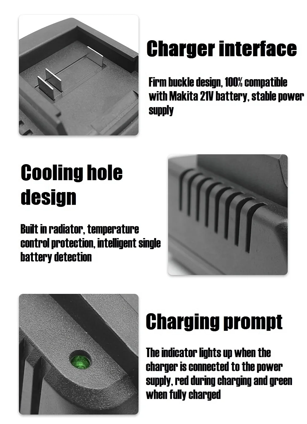 Li-ion Battery Charger 2A Current Protect Replace For Makita 21V BL1415 BL1420 BL1830 BL1840 BL1860 Electric Drill Machine