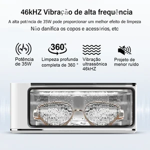 Ultrasonic Cleaner para Óculos e Jóias, Ultrasonic Cleaning Machine, Ultrasound Washing Bath, 500ml, 35W 8 principais vendas maquina de limpeza de joias - №6
