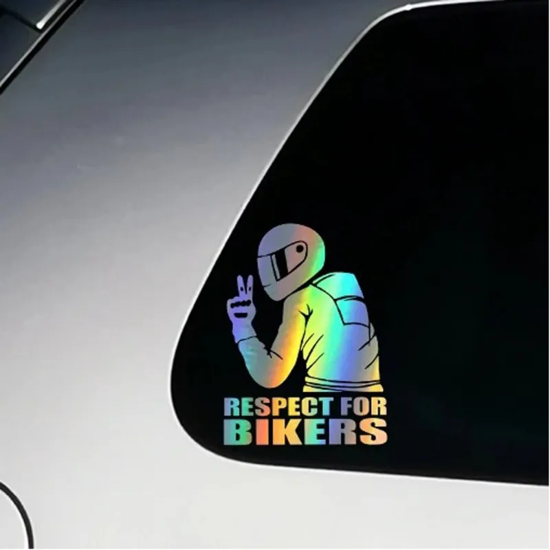 RESPECT FOR BIKERS Car Motorcycle Sticker Laser Reflective Decals Car Body Decorative Vinyl Funny Stickers