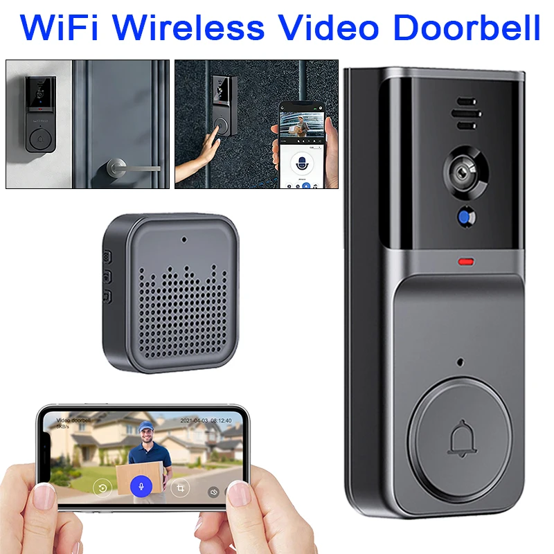 

Tuya Smart Wireless Video Doorbell Infrared Night Vision Mobile APP Control Two-Way Intercom Surveillance Cam Door Bell