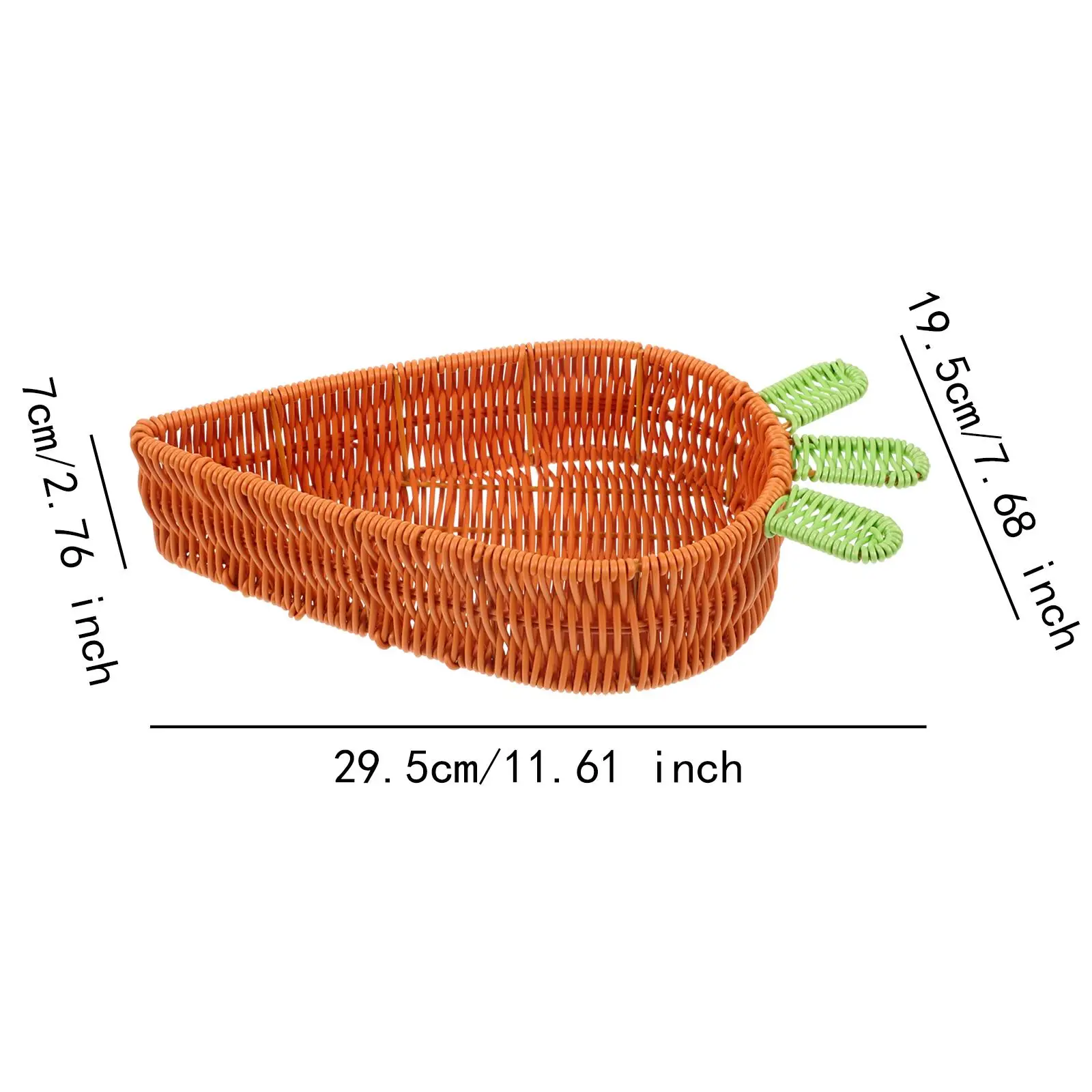 Geflochtener Korb aus Rattan in Karottenform, Servierkorb für Gemüseaufbewahrung aus Rattan