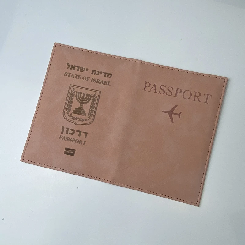 Funda de pasaporte de Israel para mujer, billetera de viaje de cuero Pu, soporte de pasaporte personalizado, funda de alta calidad para pasaporte