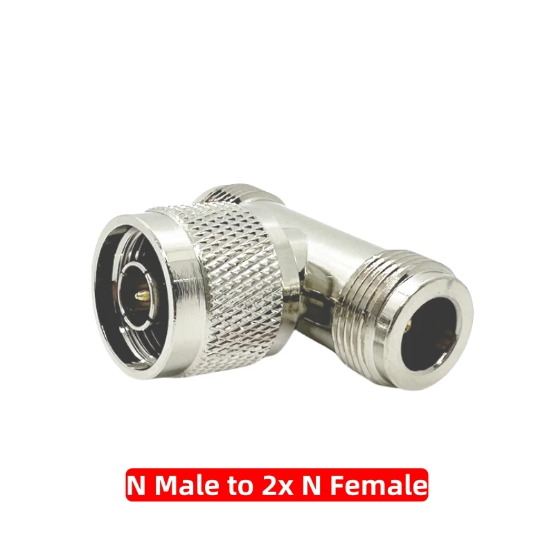 N Type Adapter N Male to Female 3 Way Splitter 90 Degree Converter N Male Female RF Coax Connector Kit for Radio Antenna Cable