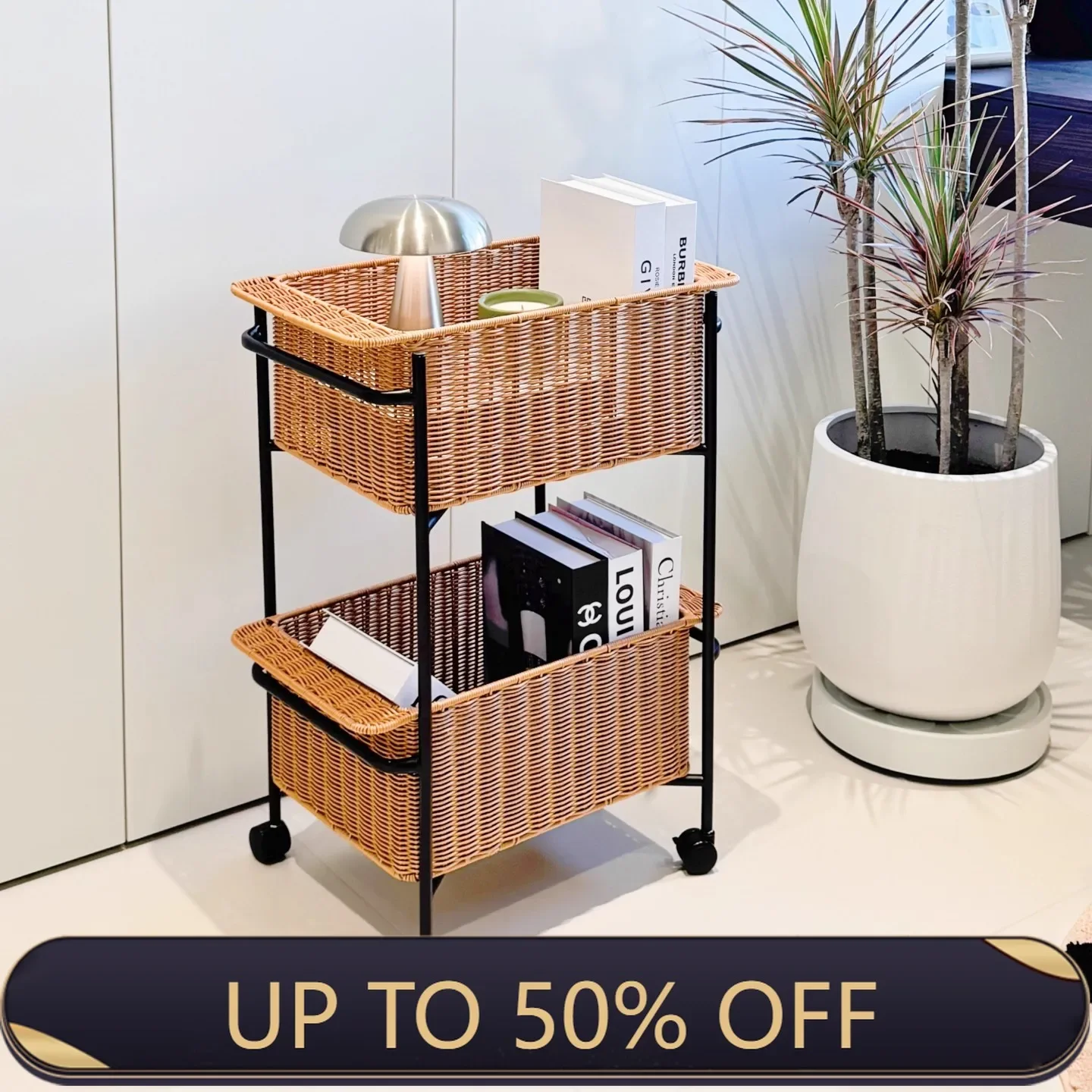 MOMO Multi-layer Mobile Cart Storage Rack Floor Standing for Living Room Bathroom Kitchen High Appearance Snack Organizer