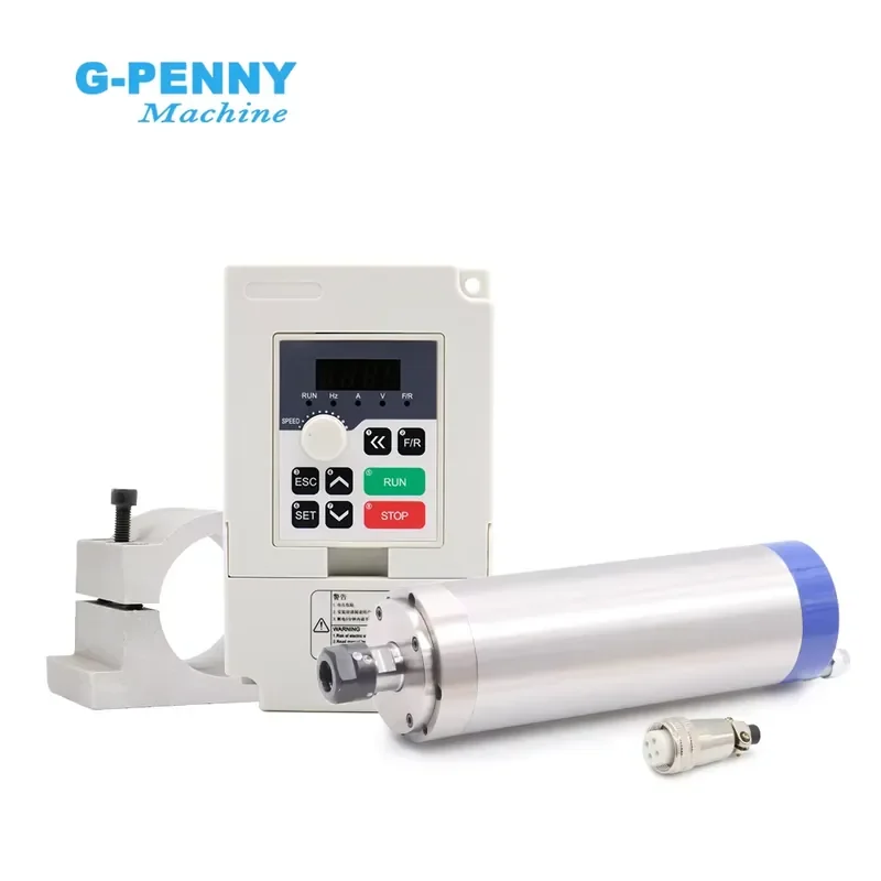 Комплекты шпинделей G-PENNY 110В/220В 1.5кВт ER16 D65 с водяным охлаждением, инвертором, кронштейном и подшипником для фрезерных станков с ЧПУ, с возможностью индивидуальной настройки