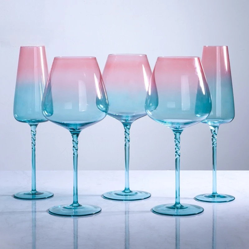 New Crystal Glass Sea Moon Red Wine Champagne Glasses Set of 2 Elegant Highball Gift Box Luxury Home Use