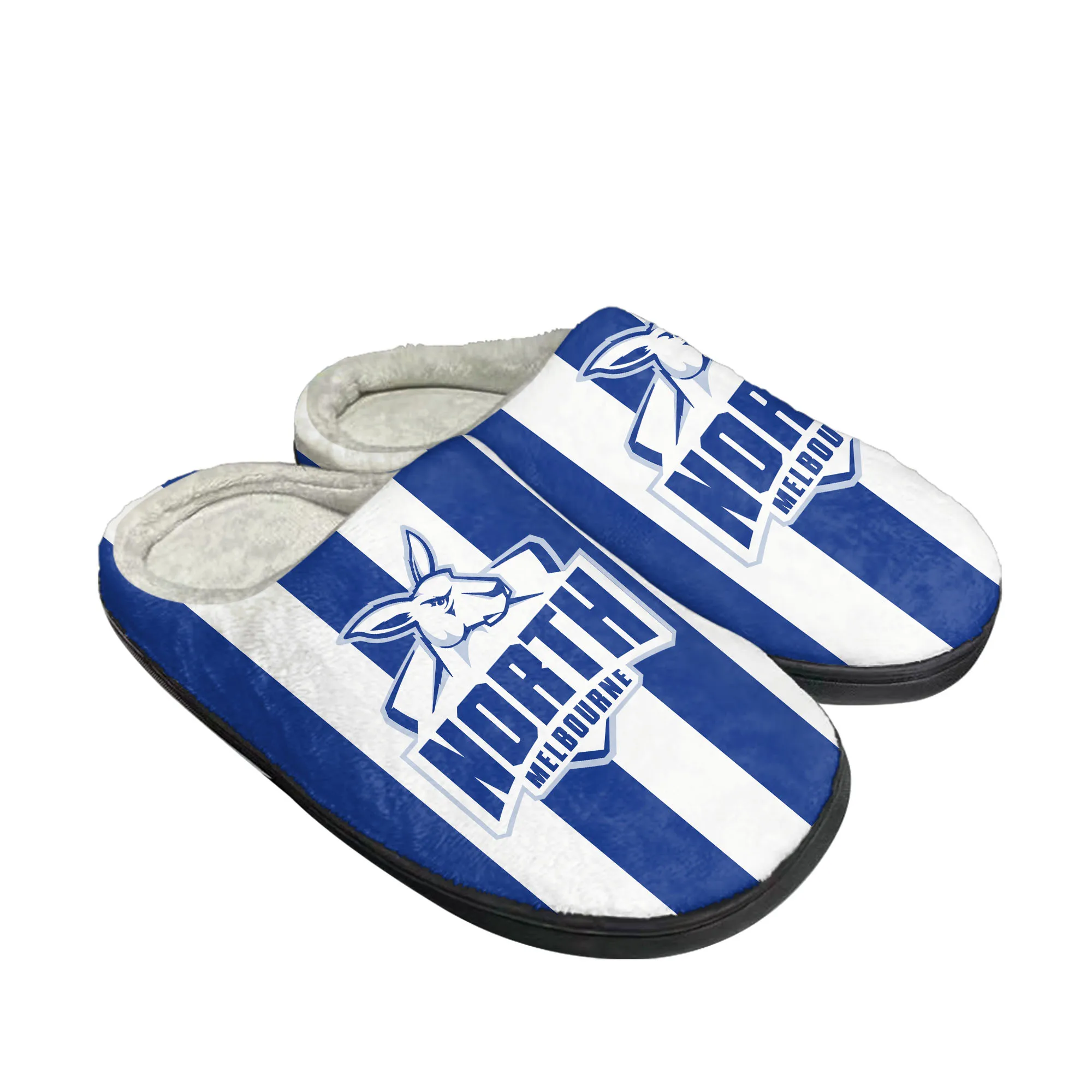 North Melbourne Kangaroos Australian Football Home Cotton Slippers Mens Womens Plush Bedroom Casual Keep Warm Shoes Thermal DIY