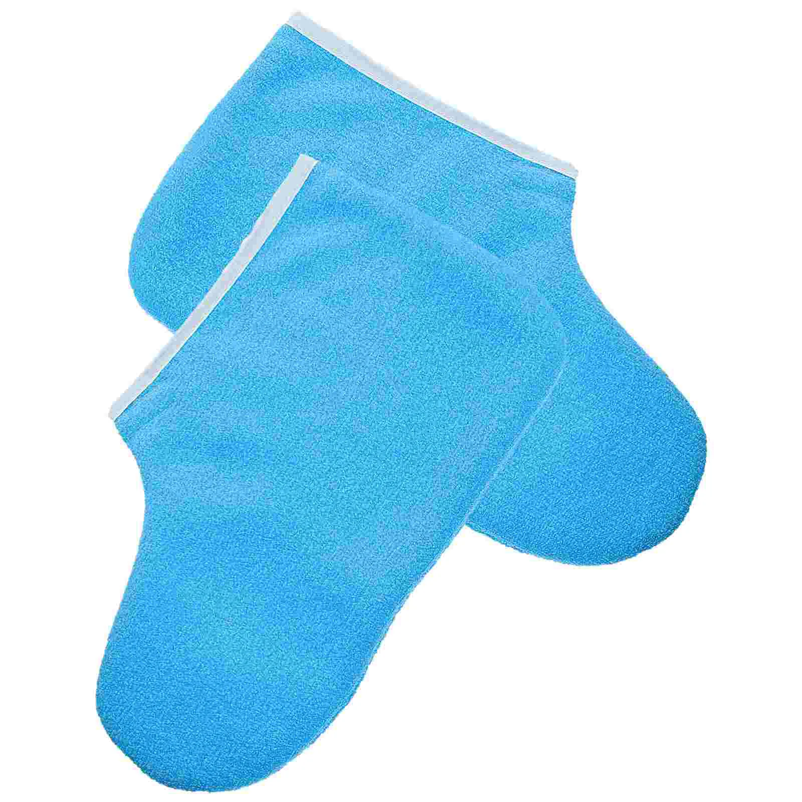 Waxed Cotton Footmuffs Paraffin Spa Booties Insulation Blue Polyester Bath Liners for