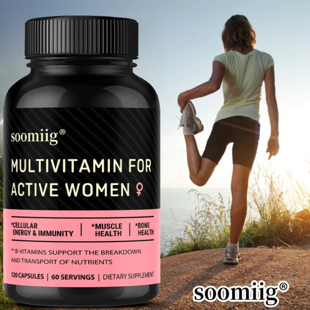 Women Multivitamin, with Vitamins D, C, E, Zinc & Biotin, Supports Immune, Bone, Skin, and Cellular Energy Health, Non-GMO