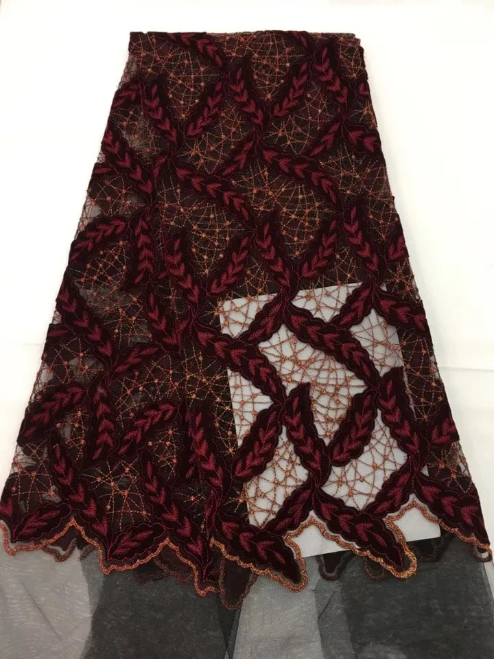 

French African Lace Fabric High Quality African Embroidered Tulle Lace Fabric For Wedding Dress Fashion RF46