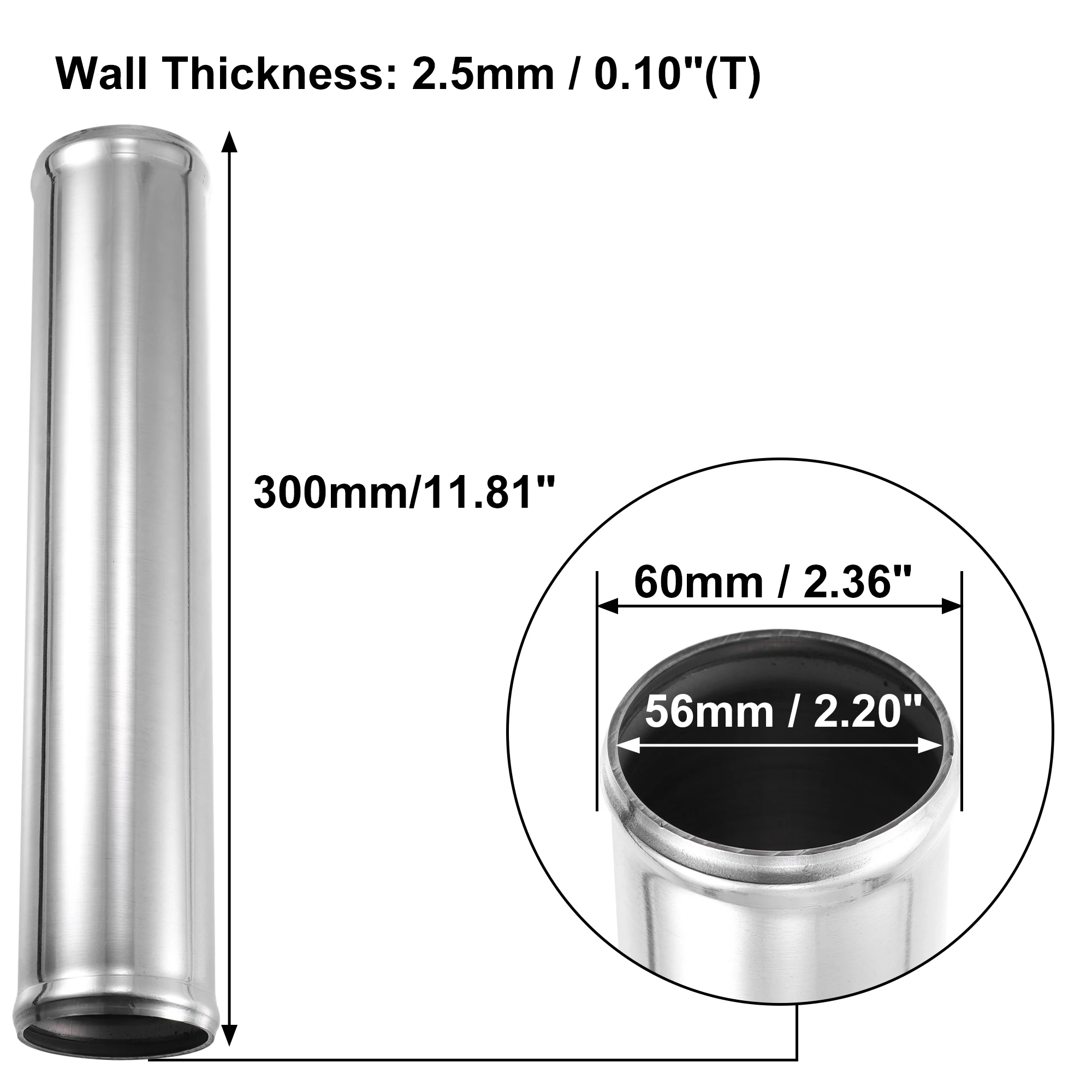 Uxcell od 38mm 51mm 57mm 63mm 89mm Länge 300mm Aluminium legierung srohr Ladeluft kühler rohr gerades Luft ansaugrohr für Auto