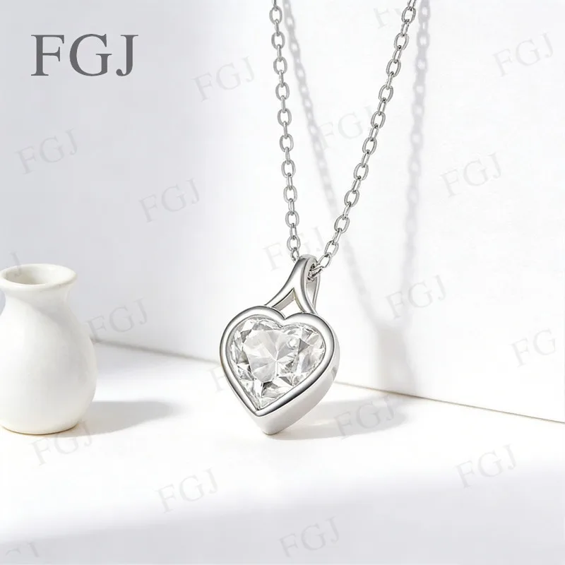 

Подвеска из муассанита S925/10K/14K в форме сердца, оправа с креплением, колье, цвет D, VVS1, высочайшее качество, уникальные ювелирные изделия для женщин, подарки на день рождения