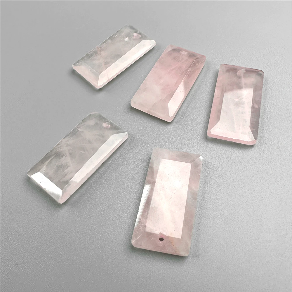 Pink Quartzs Rectangle Slice Pendent 13*25MM Natural Amethysts Howlite Lapis Lazuli Gem Stone Charm Jewelry Accessories For DIY