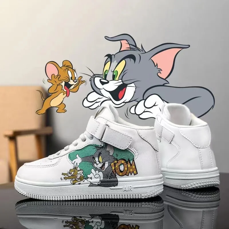 real pictures Tom and Jerry cat and mouse 2025 plus size Branded Students Girl sprots Canvas Shoes kids white women Casual Shoes