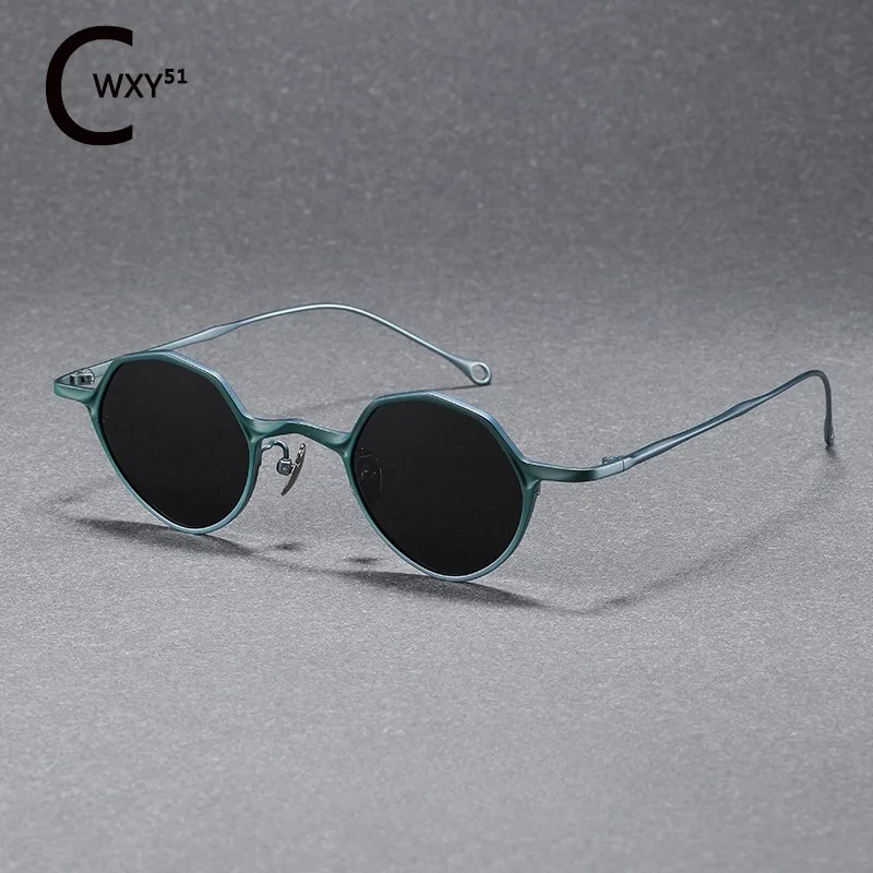 

Ultralight Titanium Retro Polygon Polarizing Myopia Sunglasses Women Small Frame UV Protection Driving Sunscreen Sunglasses Men