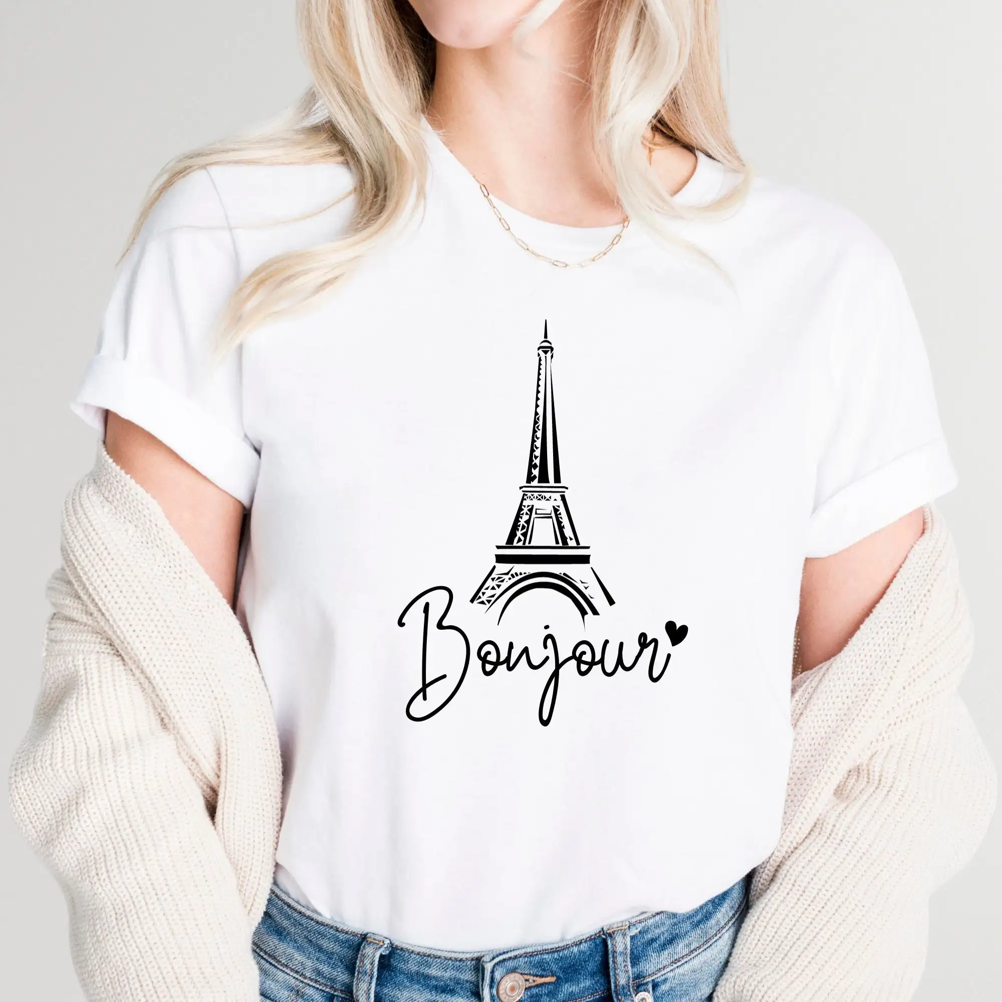 Bonjour T Shirt Paris s Travel The Eiffel Tower Theme For Lover Europe