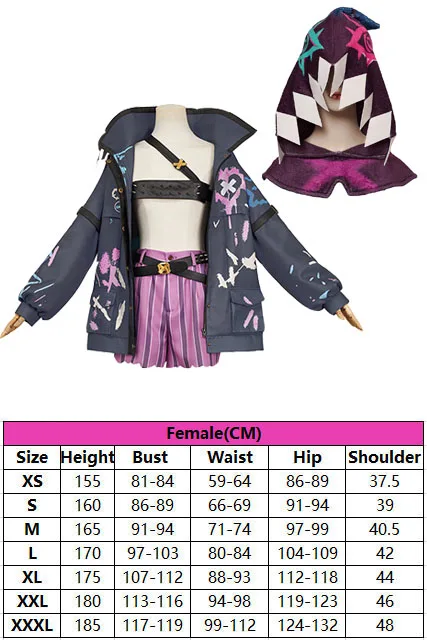 Arcane Jinx Cosplay Girls Coats Hats Game LOL Costume Diguise Jackets Headwear Outfits for Female Women Halloween Carnival Suit