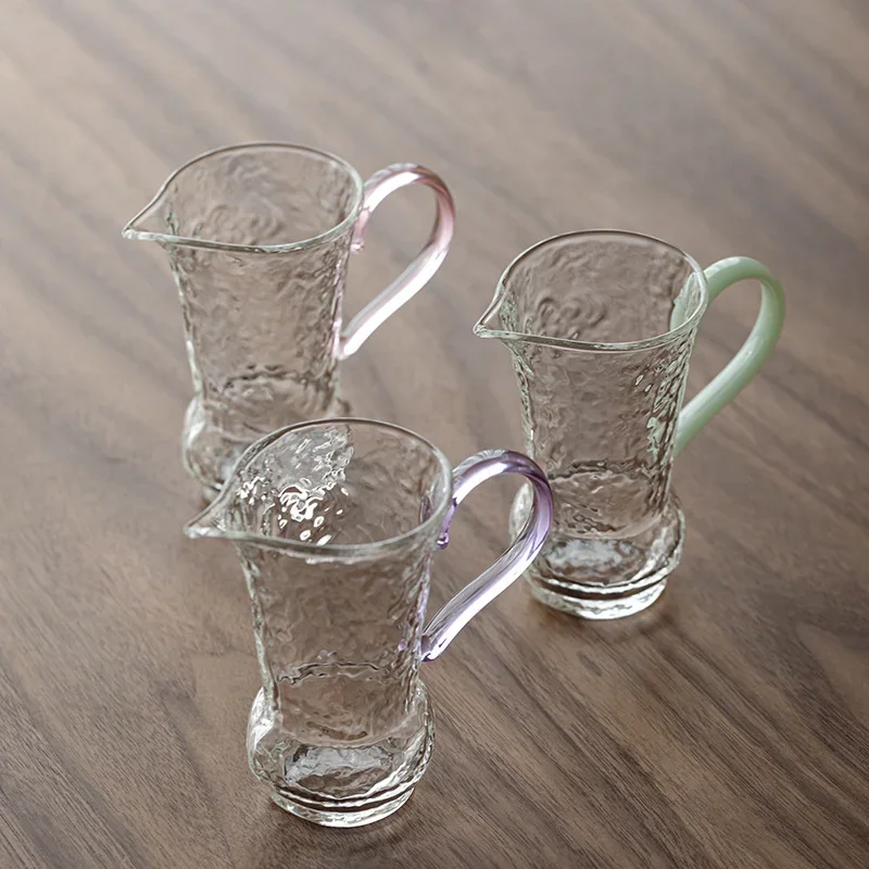 120ml Hammer patterned Heat-resistant Glass Fair Cup Tea Coffee Server Chahai Kungfu Tea Dispenser Small Tea Pouring Devicer