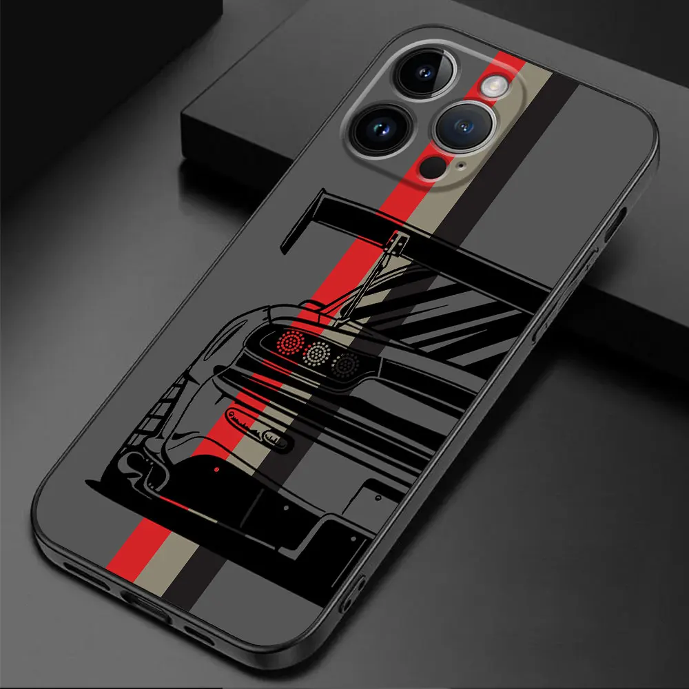 jdm Sport car Phone Case for Apple iPhone 15 16 Pro XS Max 13 14 Plus XR SE 7 8 12 11 Pro plus Matte