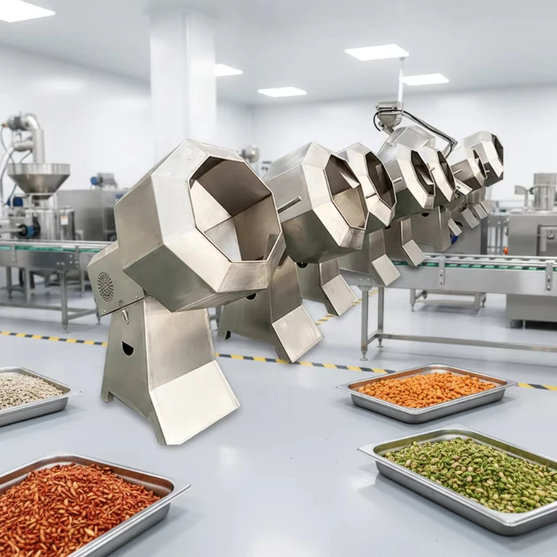 Customized High Efficiency Octagonal Mixing Machine Fast Mixing Speed Uniform Seasoning Save Time Labor For Snack Production