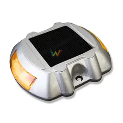 Reflector de autopista, muelle de cubierta LED amarillo de aluminio, luz de camino, Ojos de gato, perno de carretera Solar