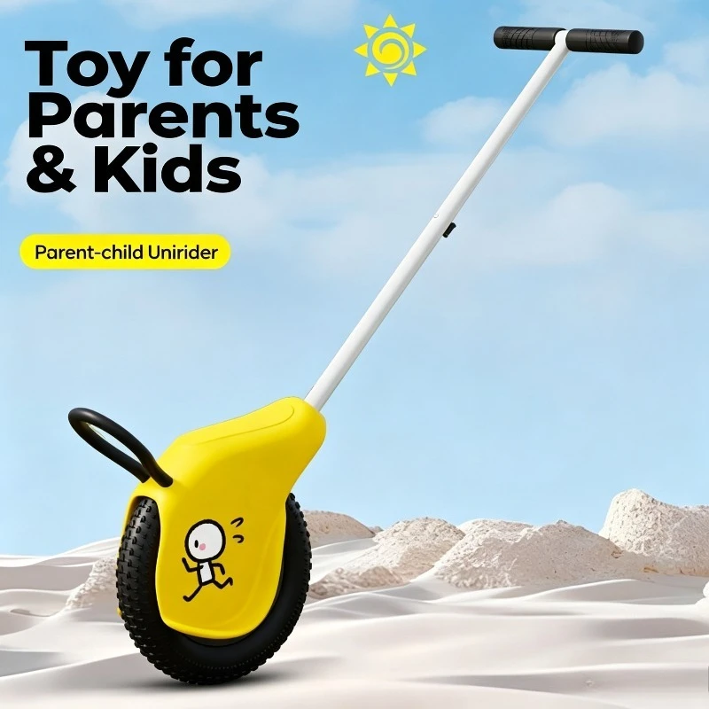 Parent-child Unirider Stroller，Kids Push Unicycle，Lightweight Outdoor Children Ride-on Toy，Camping Kids Trolley