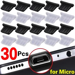 30/20/10/1PCS Zachte Siliconen Stof Stekkers voor Android Micro USB Poort Opladen protector Caps Anti-stof Stekkers voor Samsung Laptop