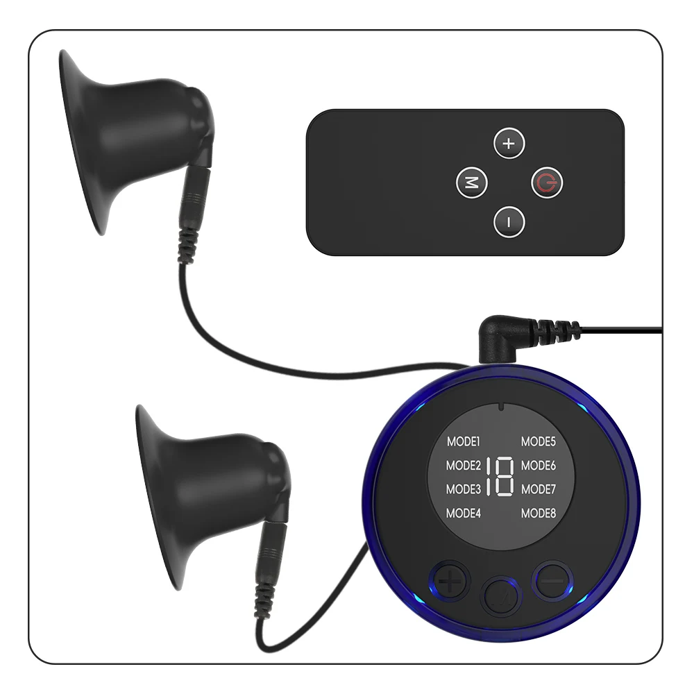 Electric Shock Nipple Suction Cup Breast Clitoris Sucker Erotic Nipple Clamps Pump Adult Game Breast-fed Sex Toys for Women Men view 5