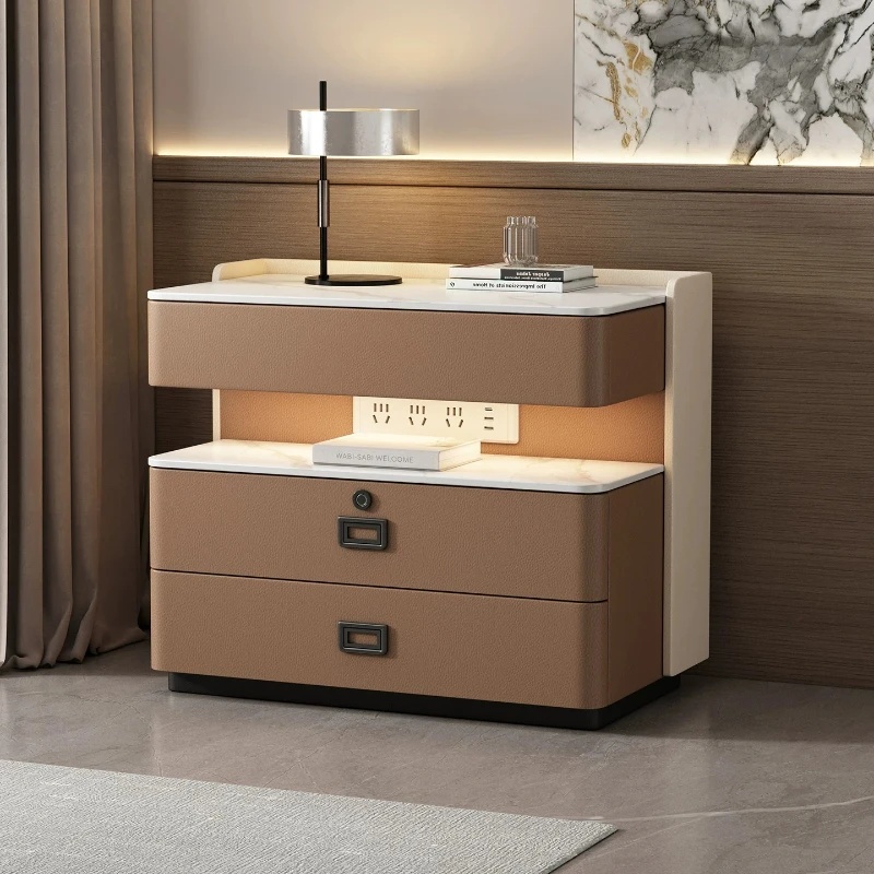 Hidden Vintage Night Stands Brown Japanese Bedroom Compartment Bedside Tables Fluted Choice Mesitas De Noche Furniture Home