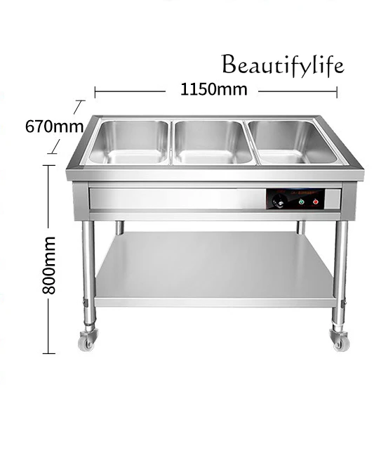 

Thermal insulation sales table Commercial stainless steel electric soup pool steaming table