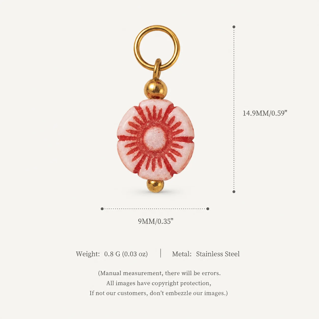 Edelstahl Einfache Elegante Frische Herzförmige Blumen-Stern-Anhänger Charms für DIY-Schmuckherstellung – Detail 6