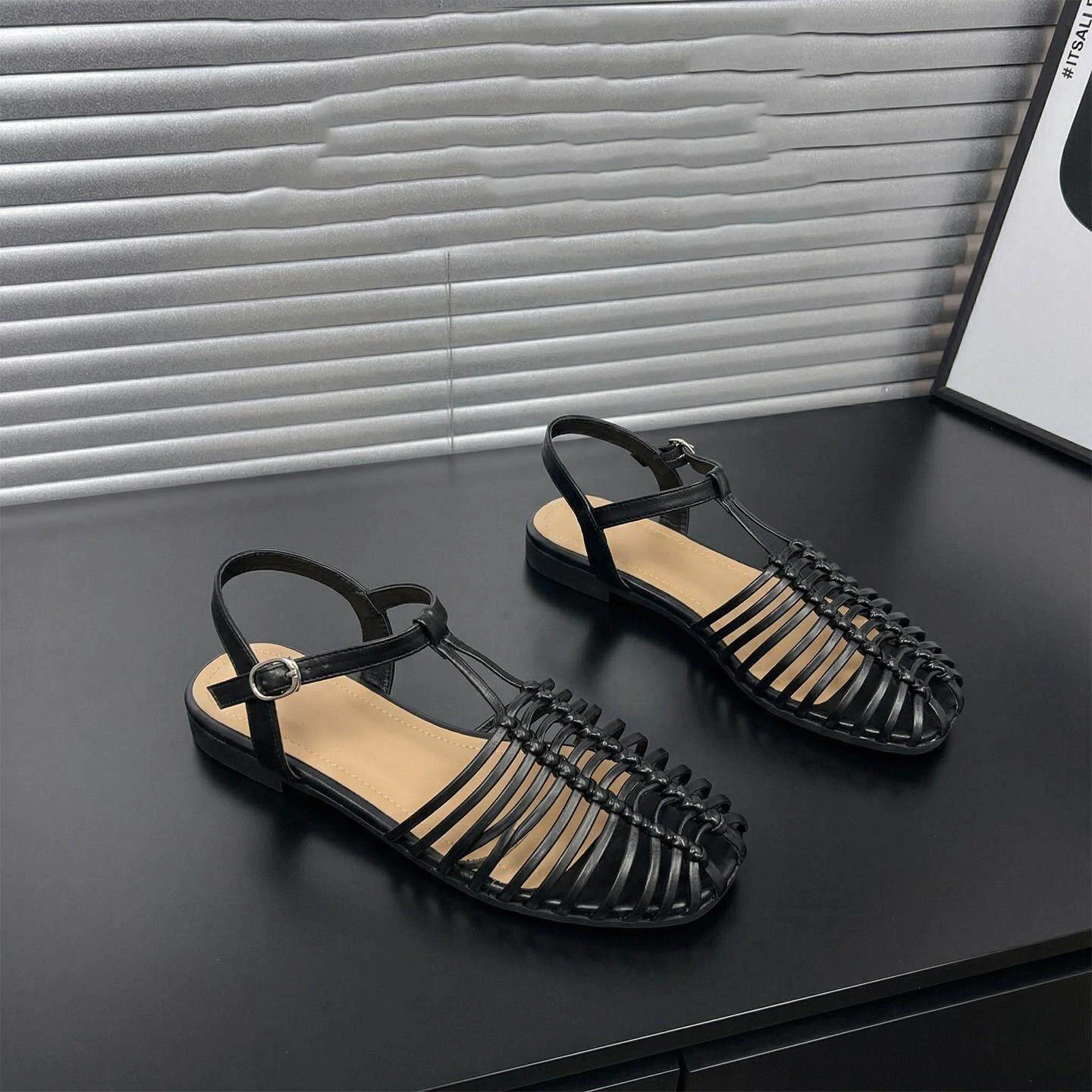 Brand Designer Roman Gladiator Flat Sandals Women Plus Size T Strap Woven Hollow Summer Casual Comfort Beach Sandalias босоножки view 3