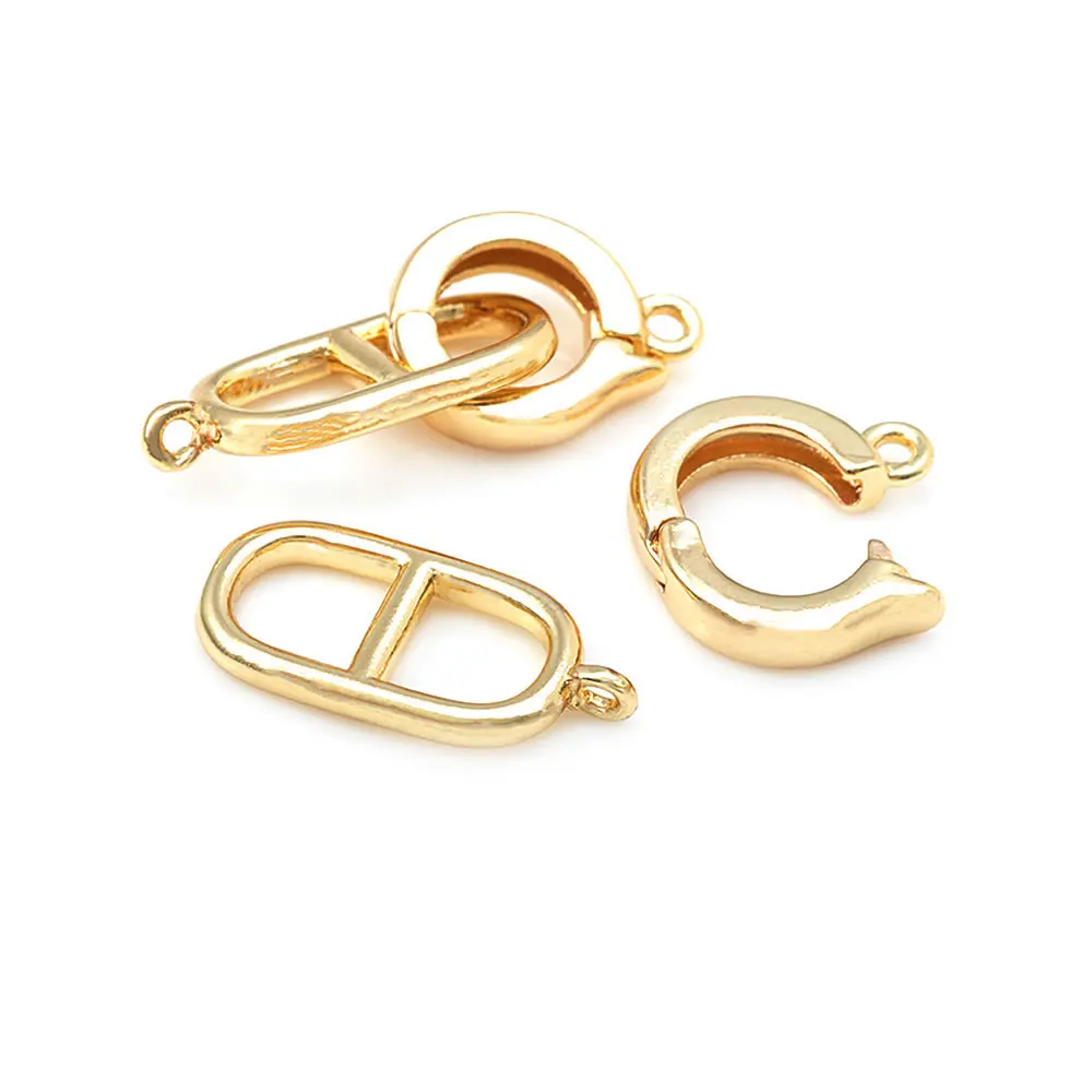 6 Sets 18K Gold Color Brass Connector for Necklaces Bracelet Clasps High Quality Jewelry Accessories Rosediy official-website