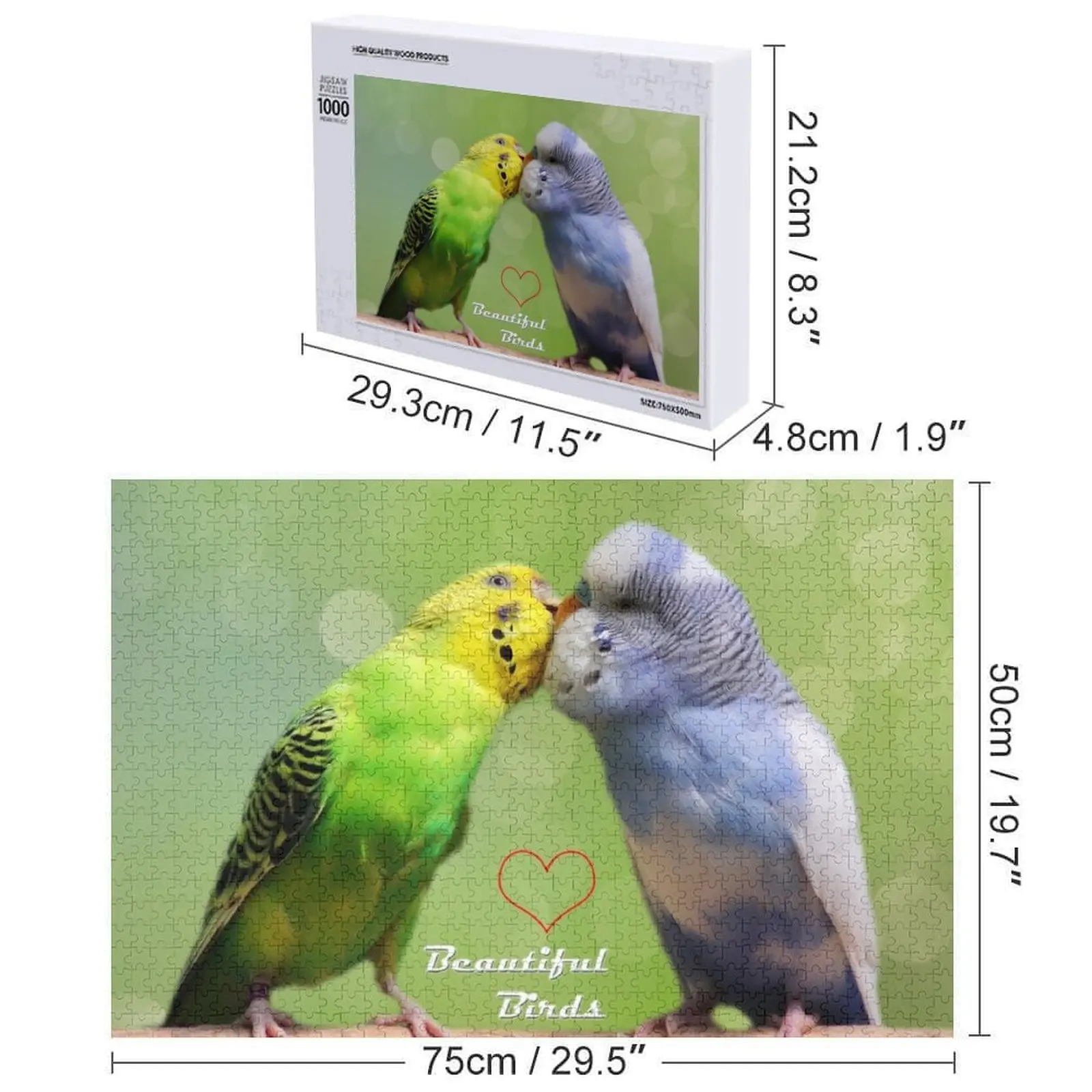 Budgies birds Jigsaw Puzzle Game Children Custom Gift Puzzle
