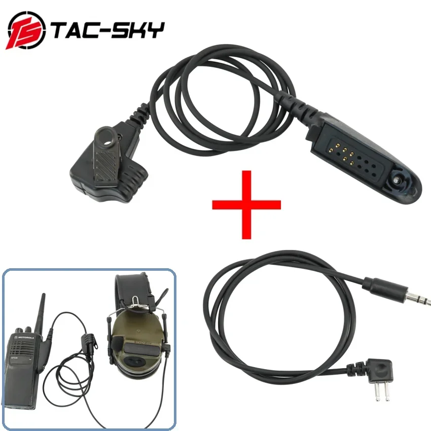 

TAC-SKY Tactical Headset Handheld MIC Walkie Talkies Adapter for COMTA IPSC Version Shooting Headphones for GP320 GP328 GP140