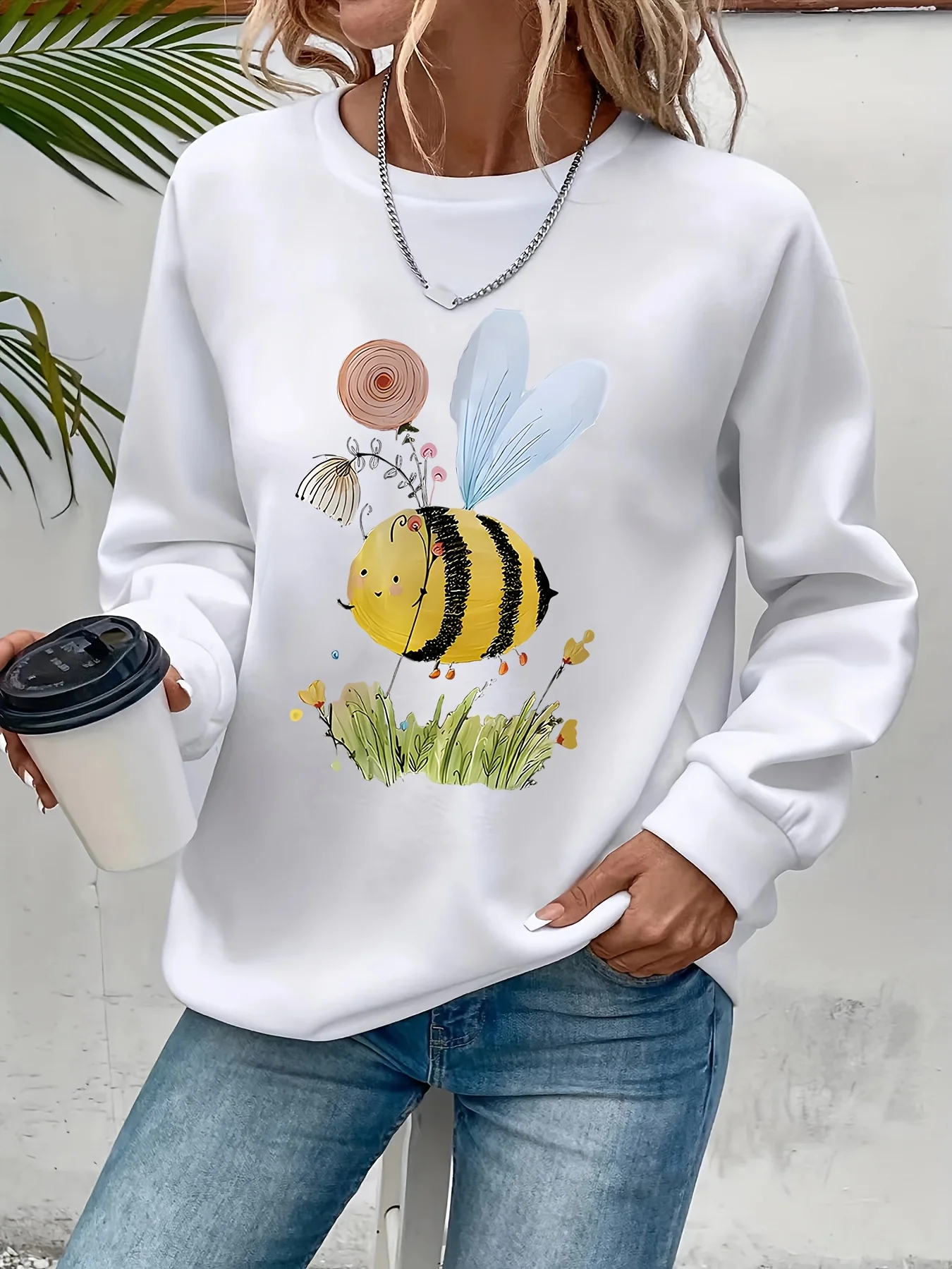 

Bee Graphic Printing Autumn and Winter Cotton Men's and Women's Sweatshirts Outdoor Sports Leisure Fashion Trend Clothing