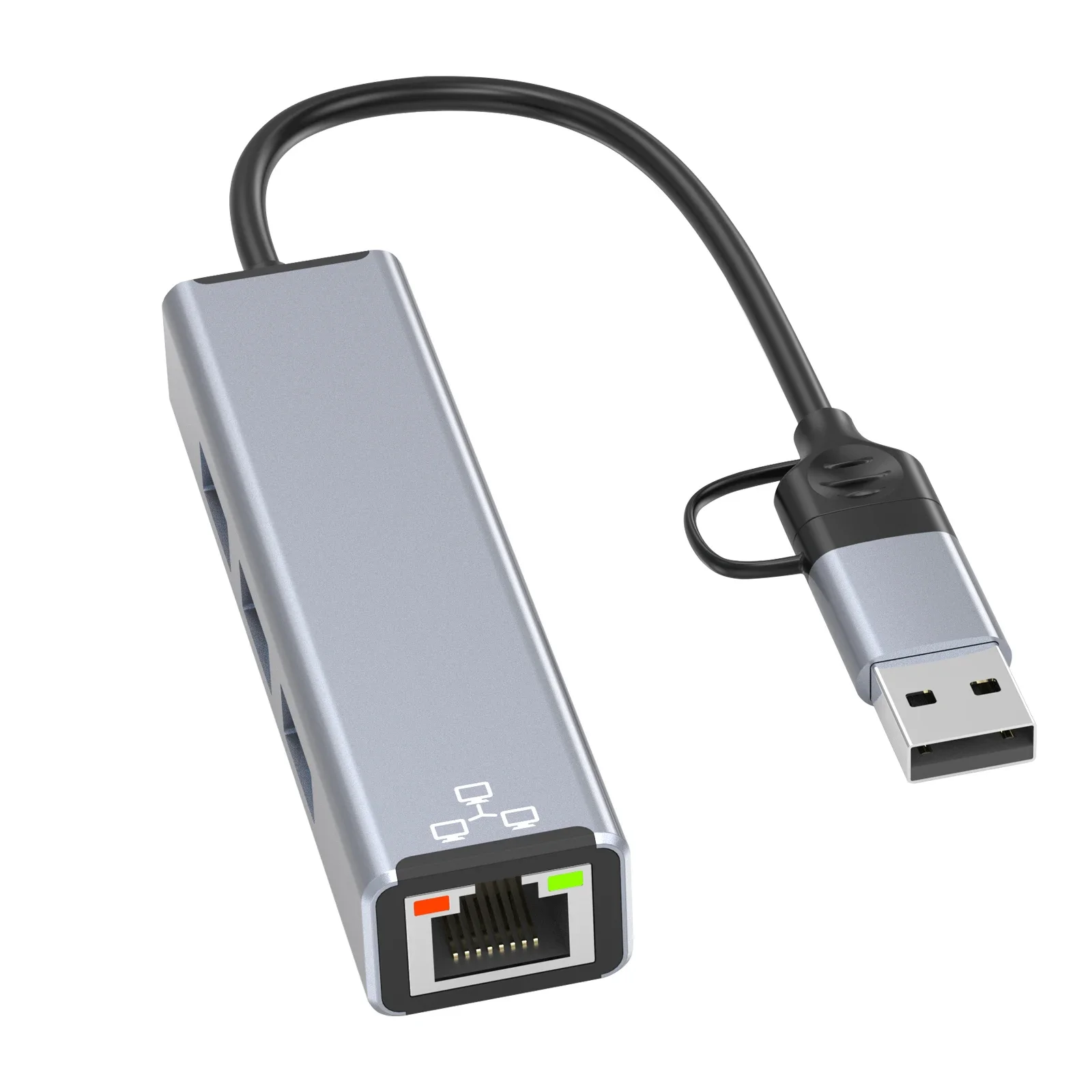 

HC-78 Usb3.0 Hub with Ethernet Network Port Type-c to Rj45 1000m Adapter External Network Card