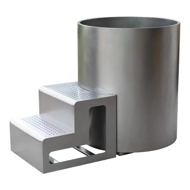 

New High Quality Design Full Round Stainless Steel Outdoor Bathtub Pod Ice Bath Soaking Therapy Cold Plug Bathtub