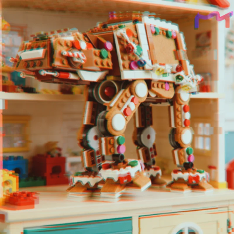 Auf Lager 2026 Neuer Lebkuchen-AT-AT-Walker mit Figuren Modellspielzeug DIY-Spielzeug Bausteine für Erwachsene Weihnachts- und Geburtstagsgeschenke – Detail 4