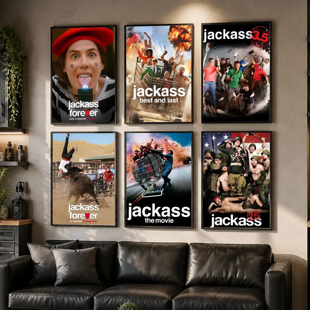 Comedy J-Jackass The Movie Poster HD Waterproof Self-Adhesive Wall Art – Multi-Scene Use Top Gift Pick