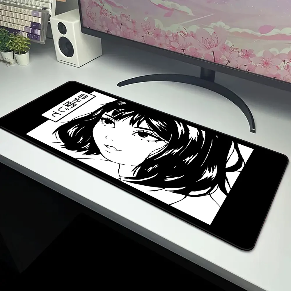 

Japanese Style Girl Large Mouse Pad Gaming Mousepad Locking Edge Mouse Mat Game Speed Keyboard Pads Rubber Desk Mat 50x100cm