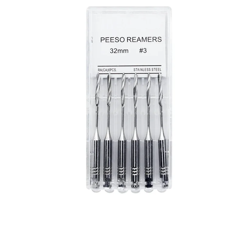6 Pcs Dental Peeso Reamer 32mm Endodontic Reamers Drill Burs Peeso Reamers Endo files largo Dentist Materials