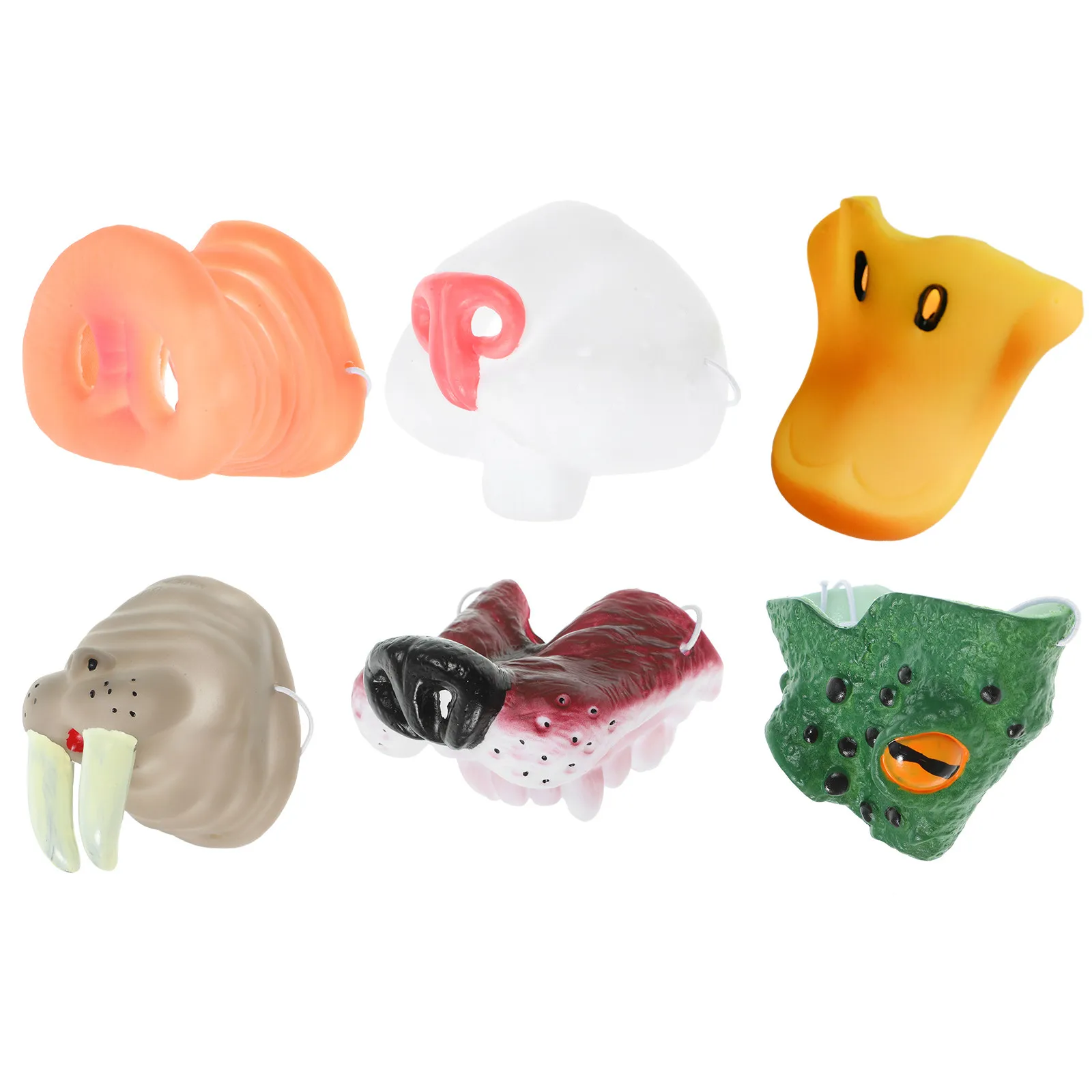 

1Set Vinyl Animal Nose Mask Set Perfect Fit Nose Design Comfortable Lightweight Party Prop Cosplay Supplies Halloween Decor