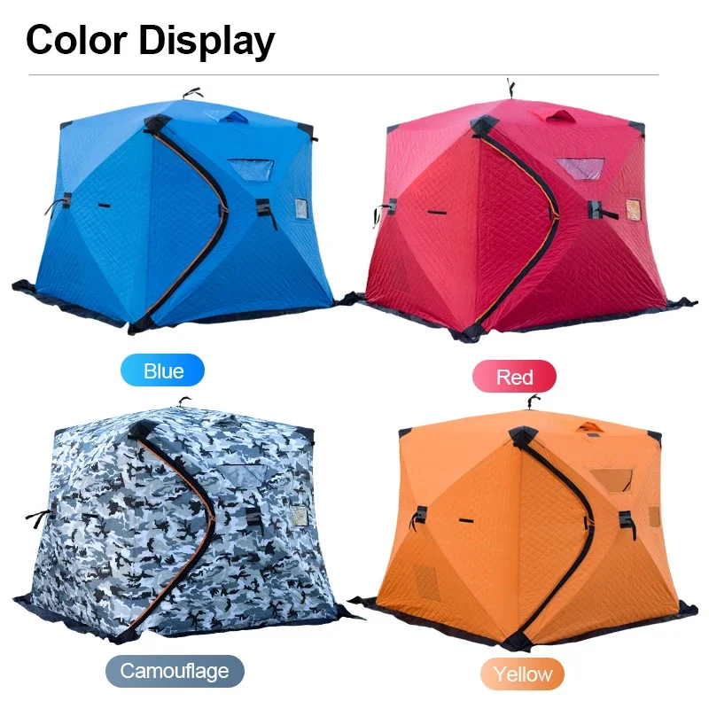 winpolar 3-4 Person Outdoor Camping Safari Tent Keep Warm Winter Ice Fishing shelter Tent