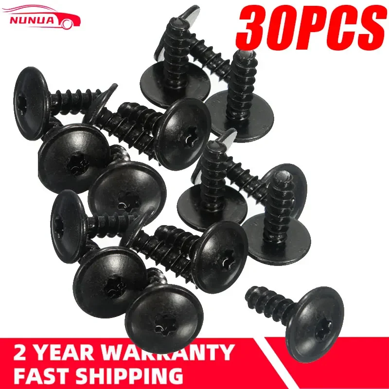 30Pcs Car Mudguard Screws Buckle Engine Cover Wheel Inner Liner Mud Flaps Fender Guard Torx Screws Self Tapping Clip For VW/AUDI