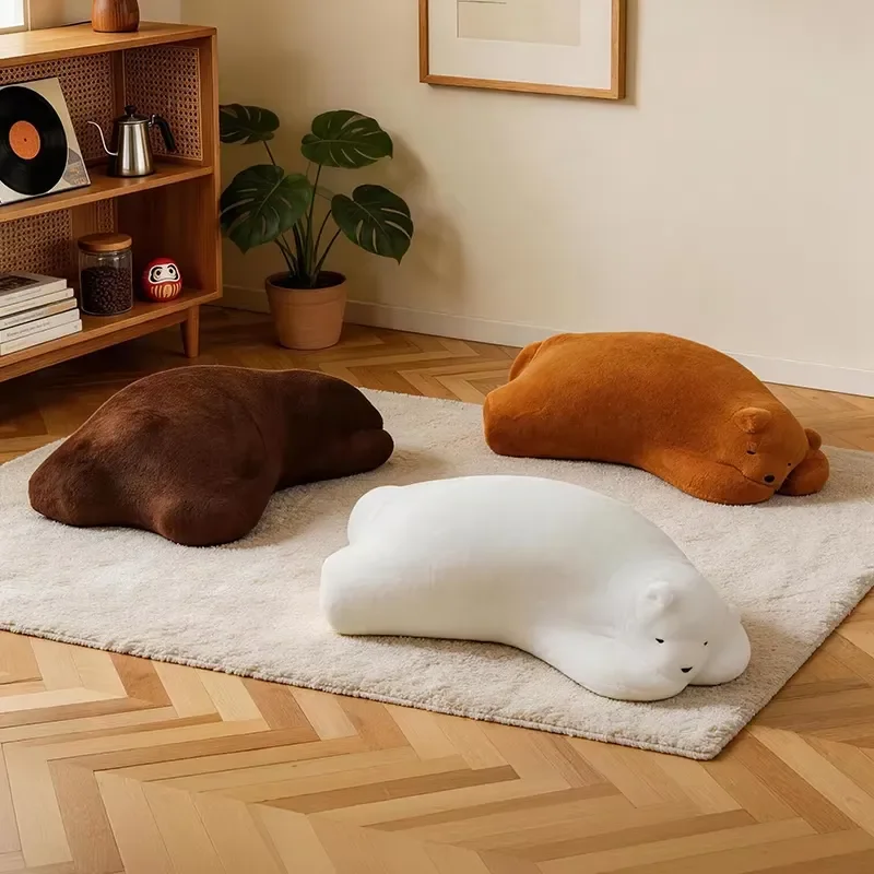 for Unique Polar Bear Shaped Bean Bag Chair Modern Soft Plush Animal Sofa Creative Floor Armchair Comfortable Upholstered