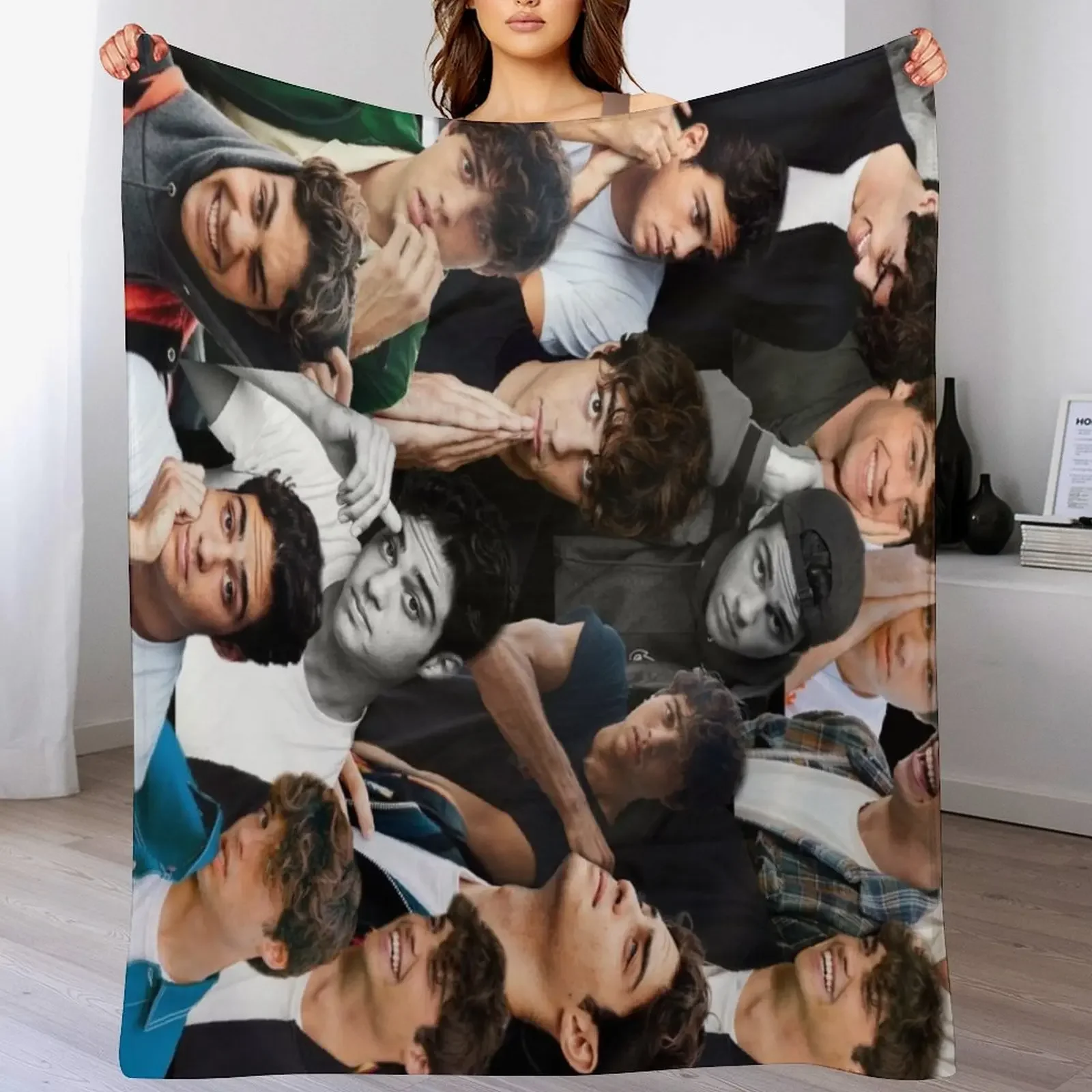 Noah Centineo Editing Throw Blanket Plush Hairy Stuffeds Sofa Blankets