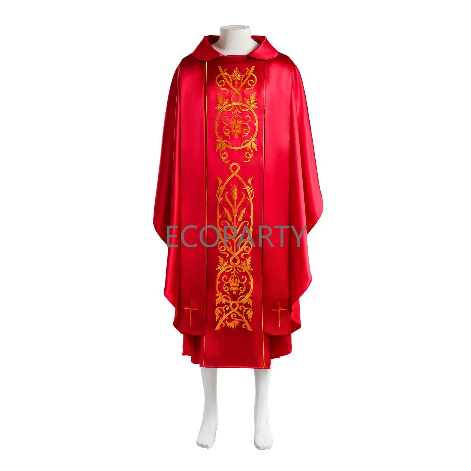 Uomo donna medievale retrò sacerdote monaco Robe abito da chiesa stampa mantello religioso musulmano mantello Halloween Party costumi Cosplay