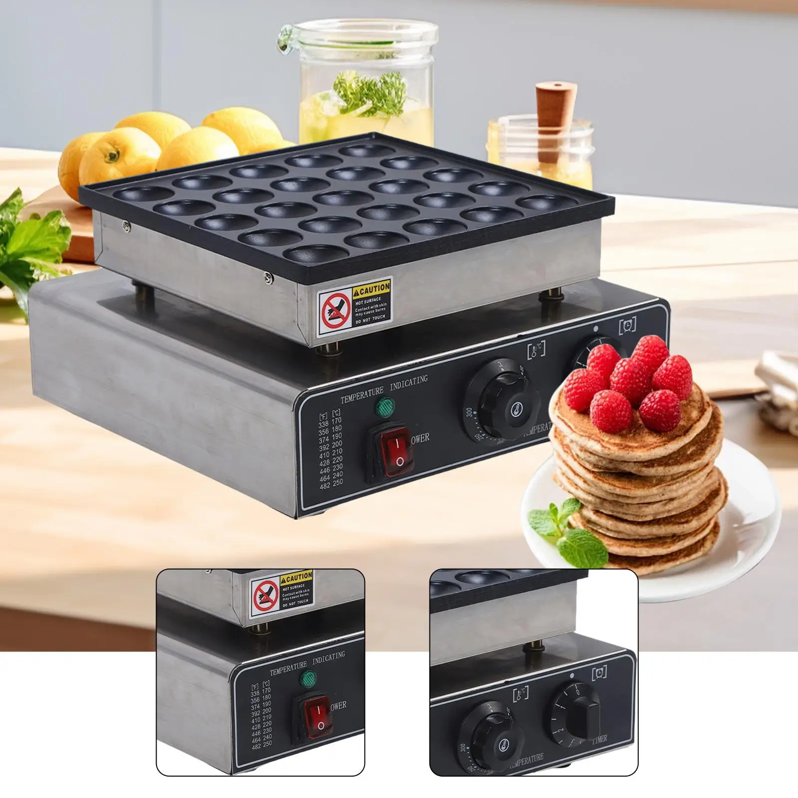 صانع الكب كيك سطح غير لاصق يجعل 25 كوبًا من آلة الكعك متعددة الاستخدامات آلة الإفطار للعطلات وأعياد الميلاد والكب كيك